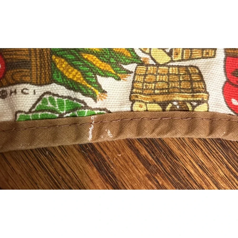 Vtg Homecare Kitchen Mates Bib Apron Vegetable Basket Tomato Mushroom Cabbage